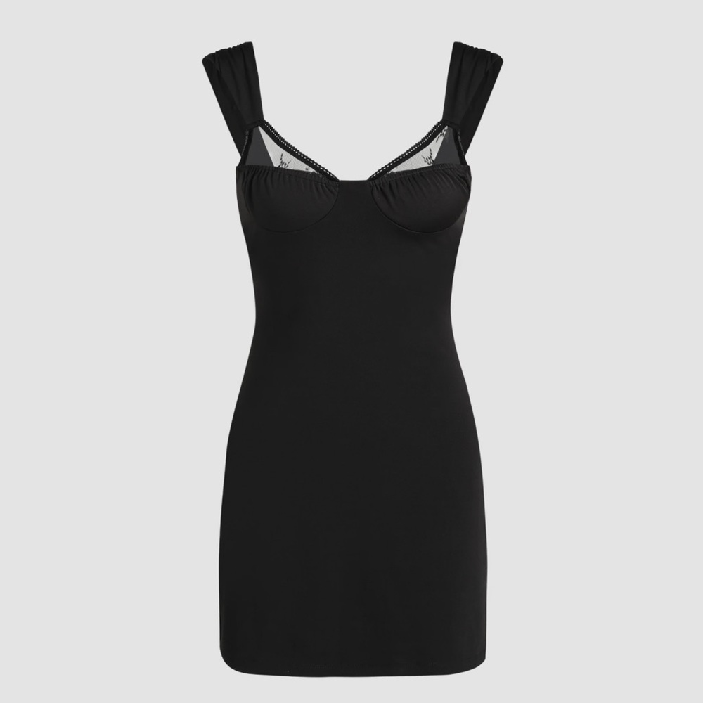 NEW W/ TAGS Black Lace V-Neck Dress